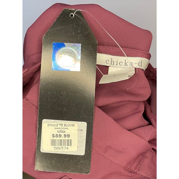 NWT Texas A&M Maroon Blouse by Chicka-d Sz L Game Day Ready Aggies SEC ATM logo - Picture 8 of 9